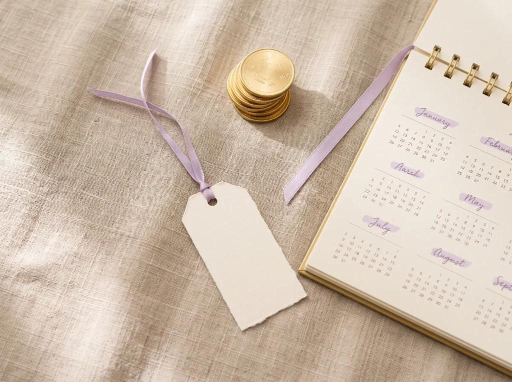 silicone-doll-cost-per-year-investment Stacked coins and a yearly calendar illustrating the long-term cost-per-year value of a premium silicone doll